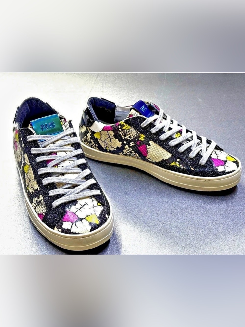 Rare P448 John Python Crackle Sneaker Sneakers Black & Pink size 37